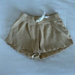 Zara Tan Ribbed Women's Shorts
